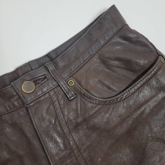 Vintage Birdy Brown Leather Shorts Size 36 - Picture 5 of 10